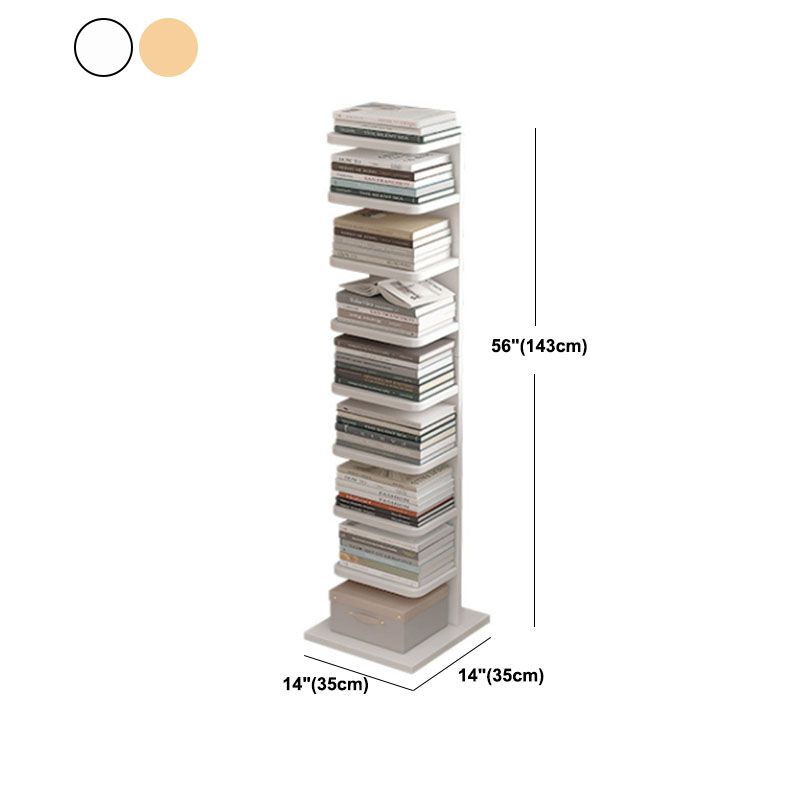Étagère de livre géométrique contemporain avec étagères rectangulaires bibliothèque en bois