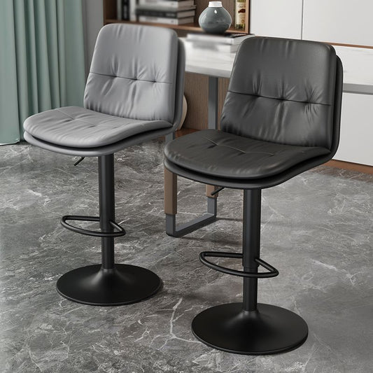 39.5" H Leather Swivel Barstool Nordic Adjustable Tall Stool for Indoor Clearhalo 'Bar Furniture' 'Bar Stools' 'bar_stools' 'furn' 'furn_bar_stools' 'furniture_bar_stools' 'Kitchen & Dining Furniture' 'kitchen&dining_furn' 'kitchen' 'kitchen_furn' Furniture' 1200x1200_5fd62652-c142-4cd5-ba9f-348471307323