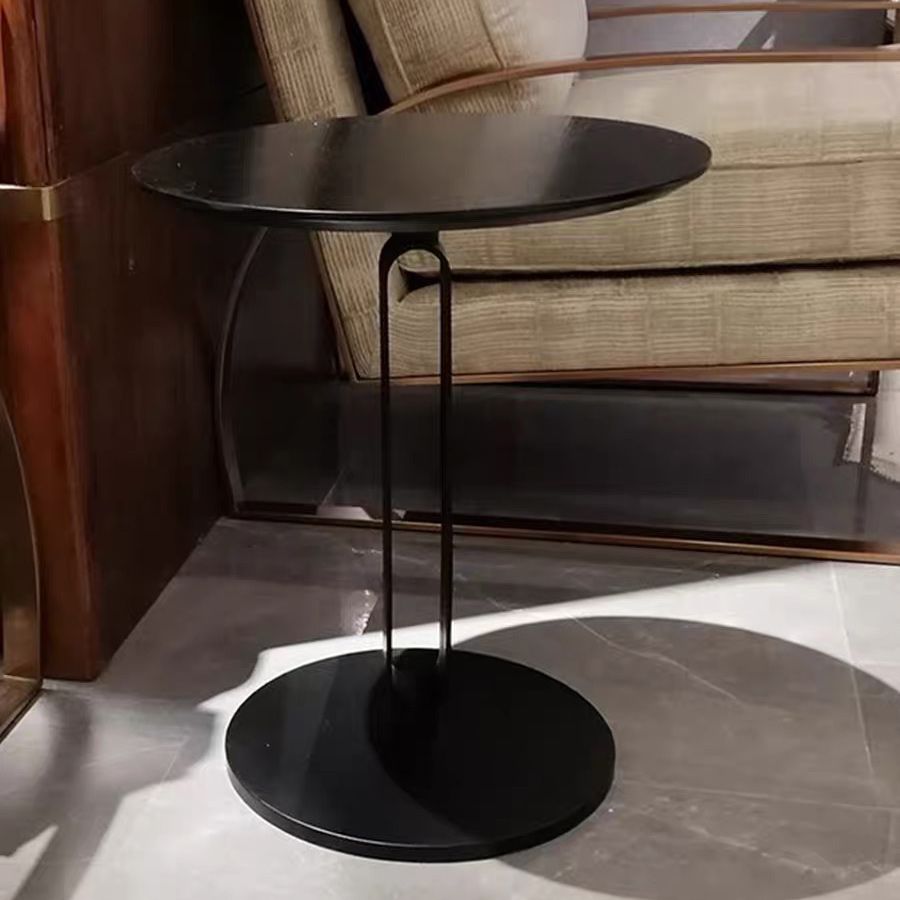 Design di base di base di piedistallo rotondo tavolo in legno solido tavolino in stile nordico