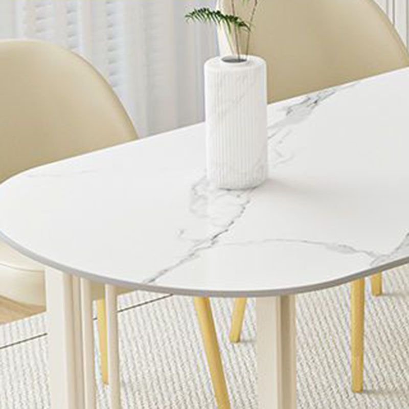Contemporary Dining Room Dinner Table 4 Legs Stone Dining Table Clearhalo 'Dining Tables & Seating' 'Dining Tables' 'dining_table' 'furn' 'furn_dining_table' 'Furniture' 'Kitchen & Dining Furniture' 1200x1200_5fd6adab-60e8-47de-8bf3-df8a7d33b6d1