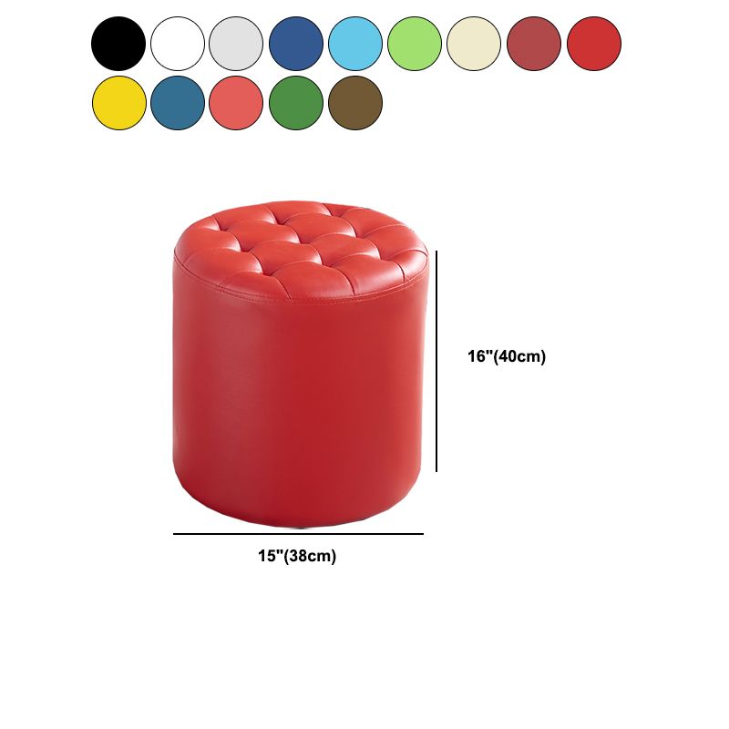 Modern Water Resistant Pouf Circular White Faux Leather Ottoman Clearhalo 'furn' 'furn_ottomans_poufs' 'Furniture' 'Living Room Furniture' 'Ottomans & Poufs' 'ottomans_poufs' 1200x1200_5fd750ea-609d-48d2-acc3-4cf3affa12f6