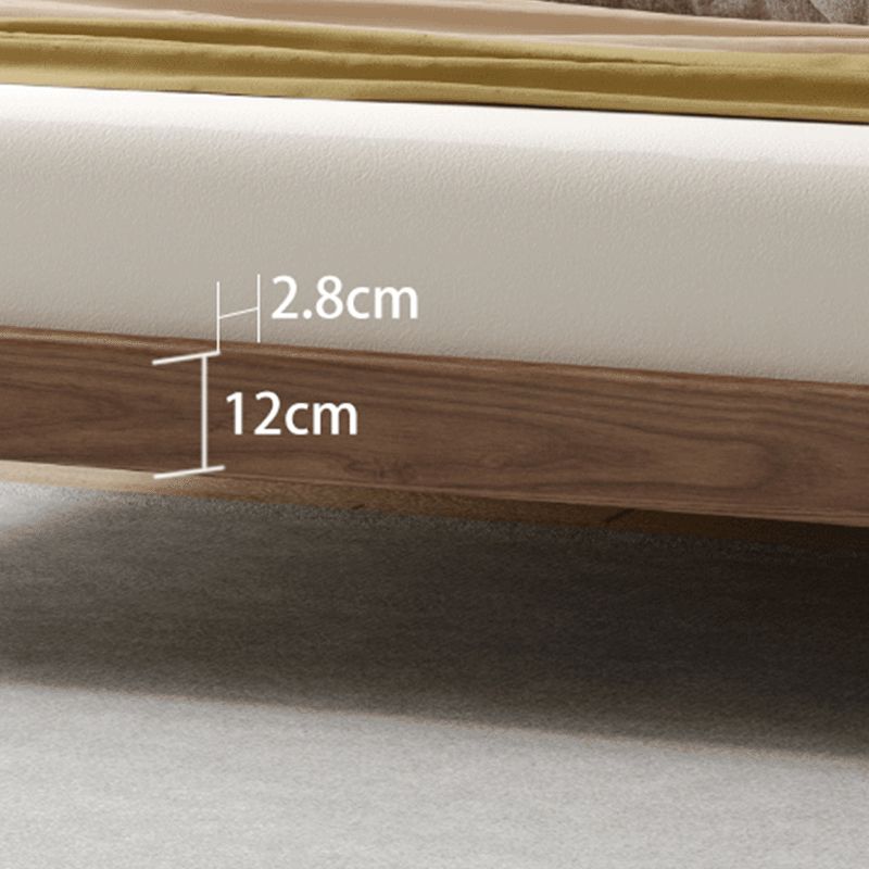 Braunes Panelbett mit maßgeschneiderten goldenen Beinen Mitte des Jahrhunderts modernes Aschenbett ohne Kopfteil