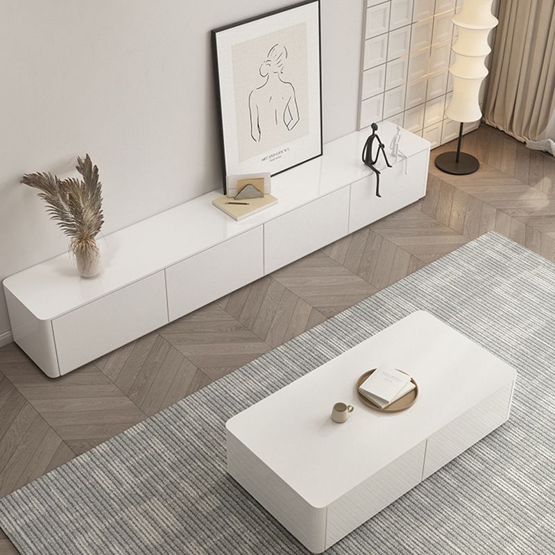 Faux Wood Media Console Contemporary White TV Stand Console with Drawers Clearhalo 'furn' 'furn_tv_stands_entertainment_centers' 'Furniture' 'Living Room Furniture' 'TV Stands & Entertainment Centers' 'TV Stands & Media Storage Furniture' 'tv_stands_entertainment_centers' 1200x1200_5fd956d0-4848-4322-8594-427f9591b6e5