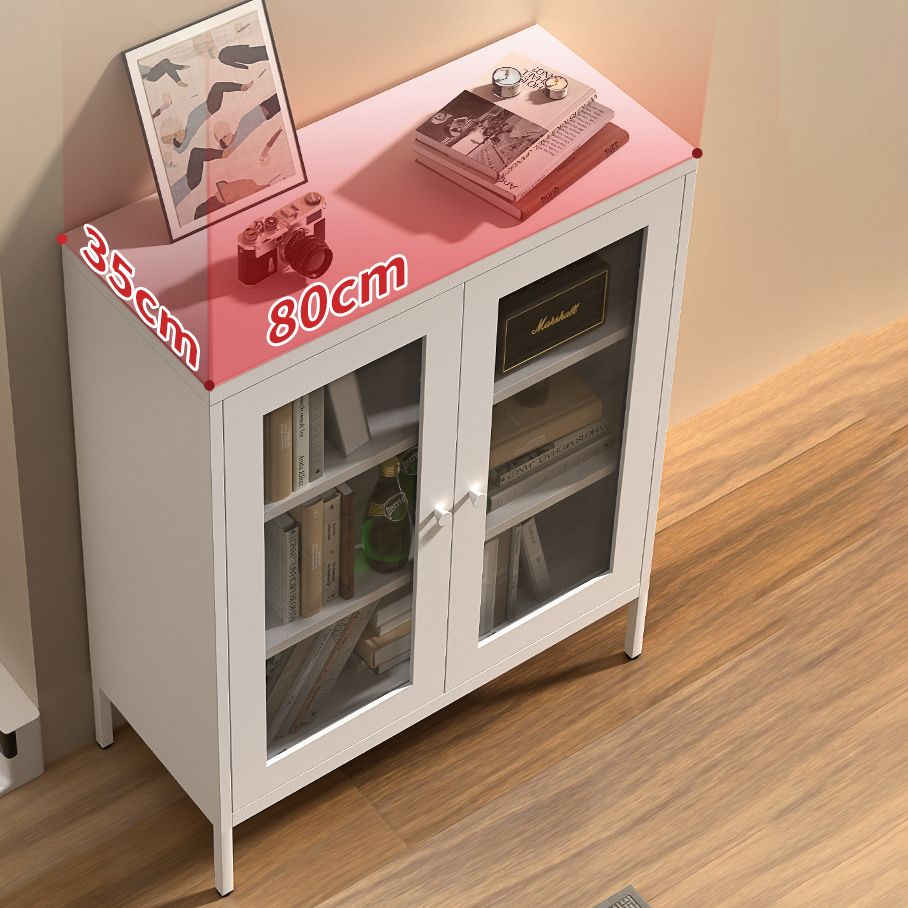 Contemporary Style Metal Bookcase Closed Back Bookshelf with Door for Home Clearhalo 'Bookcases' 'Furniture' 'furniture_bookcases' 'Office Furniture' 1200x1200_5fdb9bd7-fb19-45d0-a6c2-09d789107a95