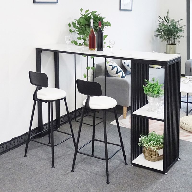 Contemporary Backrest Bar Stools Metal Barstool with Footrest Clearhalo 'Bar Furniture' 'Bar Stools' 'bar_stools' 'furn' 'furn_bar_stools' 'Furniture' 'Kitchen & Dining Furniture' 1200x1200_5fde38df-1b1a-433d-9824-c4d02078f33a