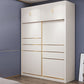 Modern Sliding Door Wardrobe for Bedroom White Cabinet with Drawers