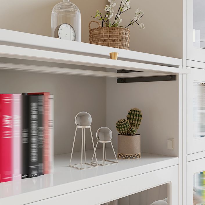 White Bookshelf Contemporary Style Bookcase with Door for Home Office Clearhalo 'Bookcases' 'furn' 'furn_bookcases' 'Furniture' 'furniture_bookcases' 'kitchen' 'kitchen_bookcases' 'Living Room Furniture' 'Office Furniture' 1200x1200_5fdf788a-6bba-4028-b401-9a82b3af4c82