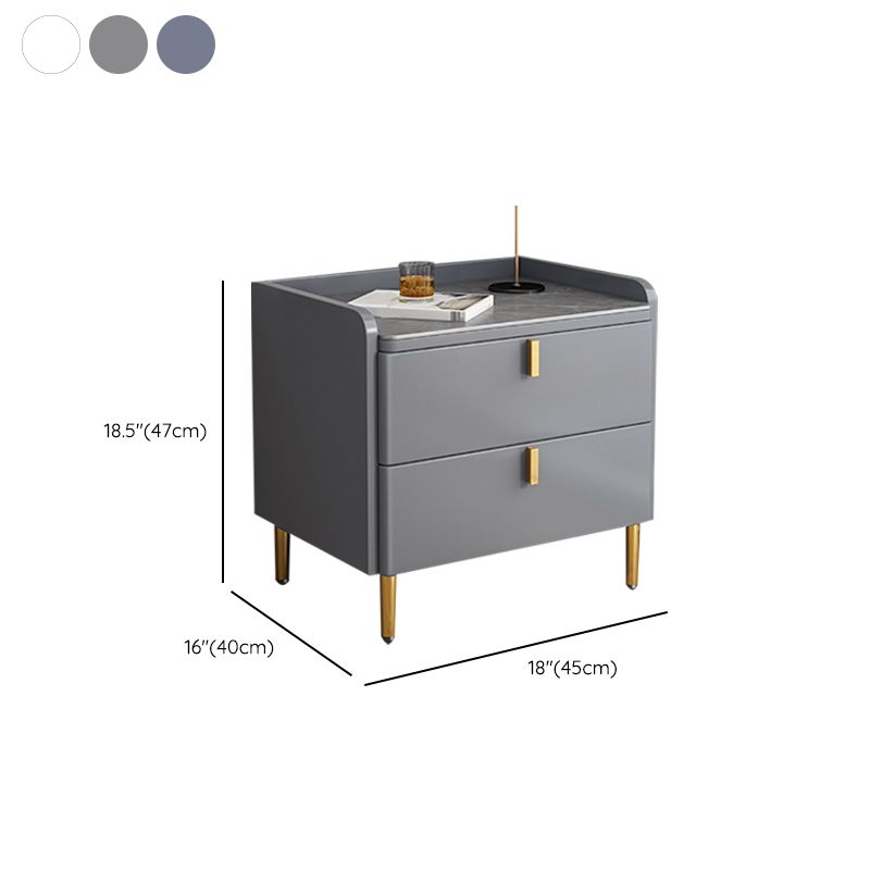 2 Drawers Stone Nightstand Glam Legs Included Bedside Cabinet ,18.5" Tall Clearhalo 'Bedroom Furniture' 'furn' 'furn_night_stand' 'Furniture' 'night_stand' 'Nightstands' 1200x1200_5fe06841-4bd7-4550-a90e-161c5e788b9b