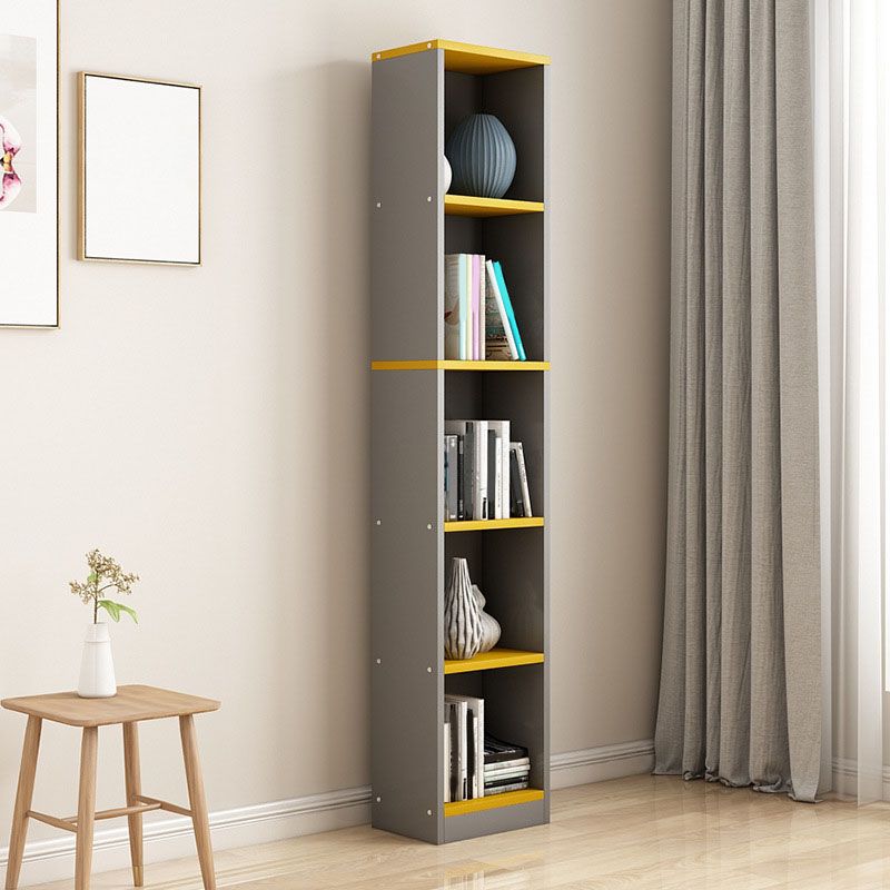 Modern Closed Back Bookshelf Engineered Wood Shelf Bookcase for Study Room