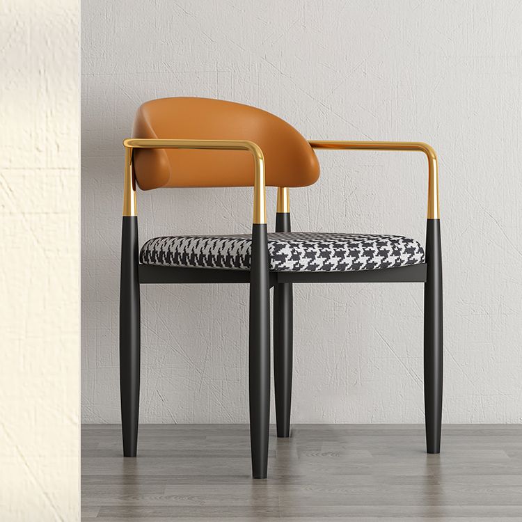 Glam Metal Home Side Chair Open Back Dining Side Chair in Black Clearhalo 'Dining Chairs' 'Dining Tables & Seating' 'dining_chair' 'furn' 'furn_dining_chair' 'Furniture' 'furniture_dining_chair' 'Kitchen & Dining Furniture' 1200x1200_5fe1dfbb-052b-4a67-97fe-7173c5837c6c