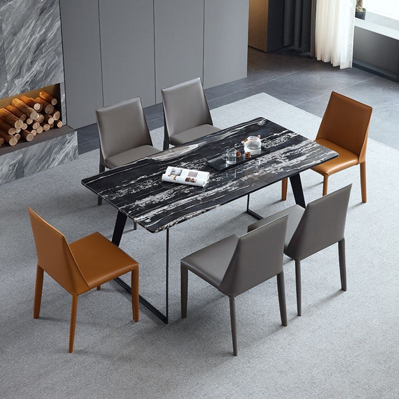 Contemporary Leather Dining Side Chairs Armless Solid Back Chair Clearhalo 'Dining Chairs' 'Dining Tables & Seating' 'dining_chair' 'furn' 'furn_dining_chair' 'Furniture' 'furniture_dining_chair' 'Kitchen & Dining Furniture' 1200x1200_5fe1eab9-699e-4405-83fd-35a651377867