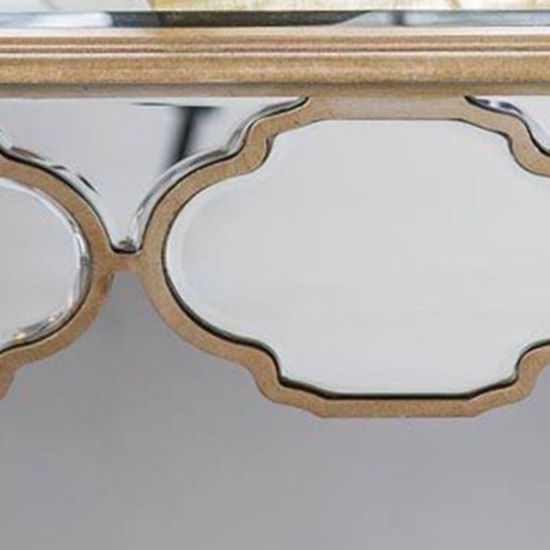 Contador de maquillaje Sliver 16.53 "Mesas de tocador de espejo ancho con pierna de madera sólida