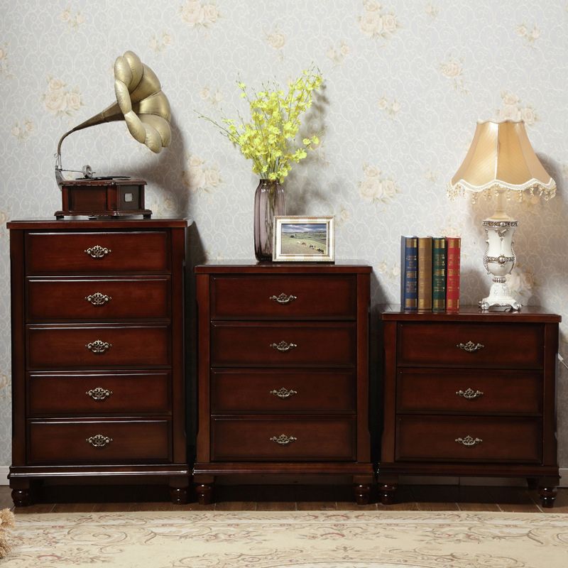 Dark Brown 3/4/5 Drawer Chest 26.57" Wide Solid Wood Accent Chest Clearhalo 'Cabinets & Chests' 'cabinets_chests' 'furn' 'furn_cabinets_chests' 'Furniture' 'Living Room Furniture' 1200x1200_5fe3c950-e7ca-4e92-ae1d-4ef2d75f9730
