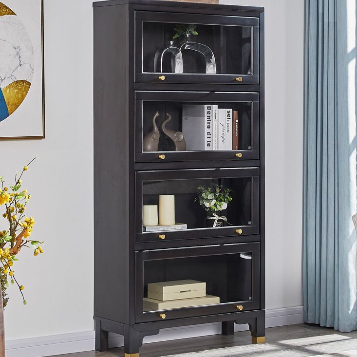 Glam Style Standard Bookshelf Solid Wood Shelf Bookcase with Doors Clearhalo 'Bookcases' 'furn' 'furn_bookcases' 'Furniture' 'furniture_bookcases' 'kitchen' 'kitchen_bookcases' 'Living Room Furniture' 'Office Furniture' 1200x1200_5fe45753-b55f-4616-8dfd-c205429470ac