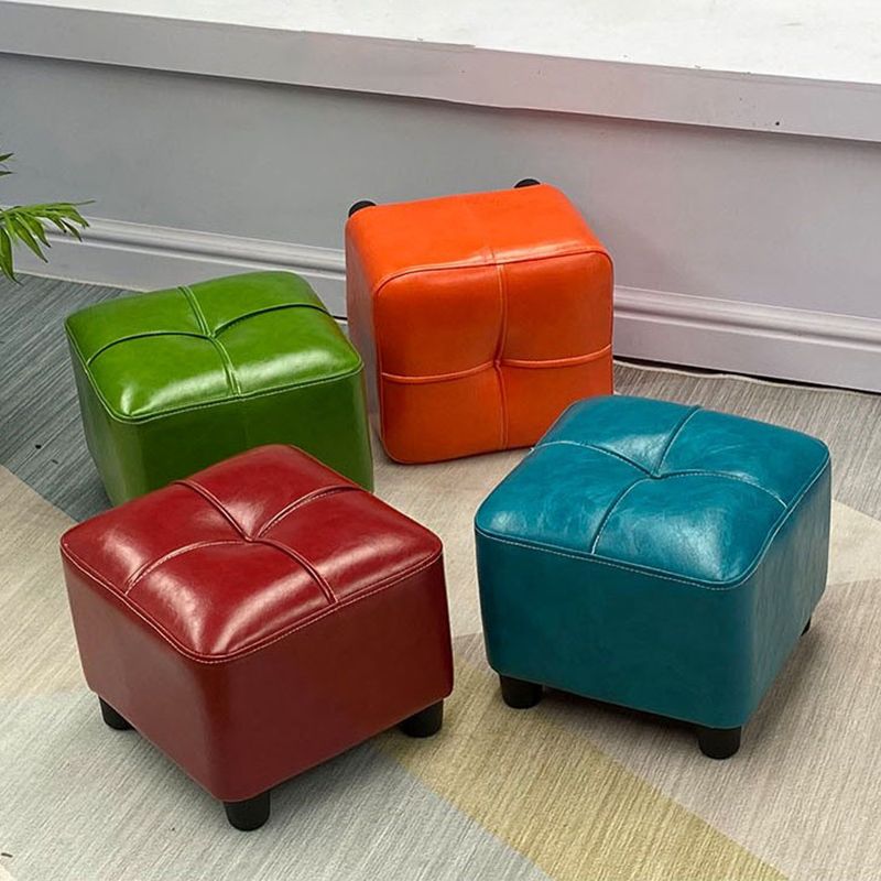 Modern Square Standard Faux Leather Solid Color Standard for Living Room Clearhalo 'furn' 'furn_ottomans_poufs' 'Furniture' 'Living Room Furniture' 'Ottomans & Poufs' 'ottomans_poufs' 1200x1200_5fe4a1d0-3ba4-4052-8f25-30b09814578a