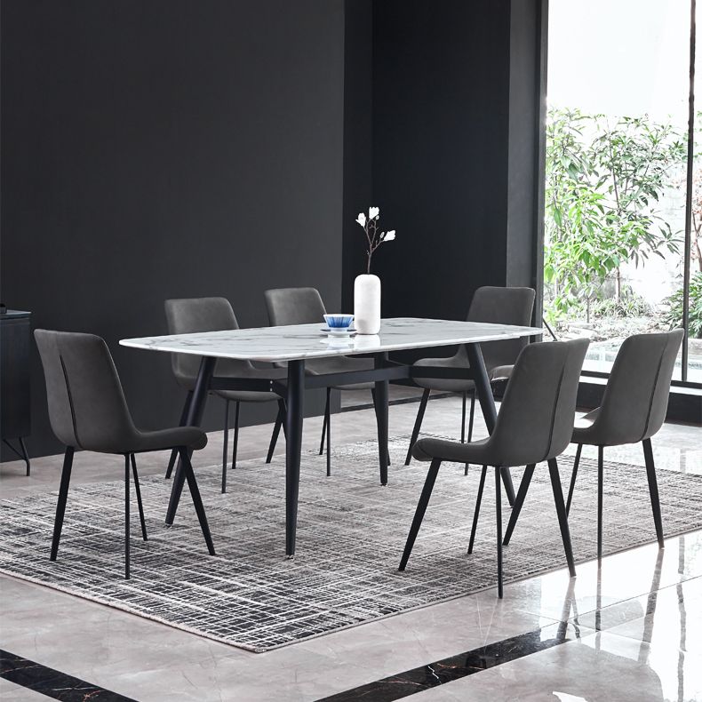 Modern Style Sintered Stone Rectangle Table Set 1/2/5/7 Pieces Dining Set Clearhalo 'Dining Room Sets' 'Dining Tables & Seating' 'dining_room_set' 'furn' 'furn_dining_room_set' 'Furniture' 'Kitchen & Dining Furniture' 1200x1200_5fe686ce-dcb9-4157-835c-38bd1b811612