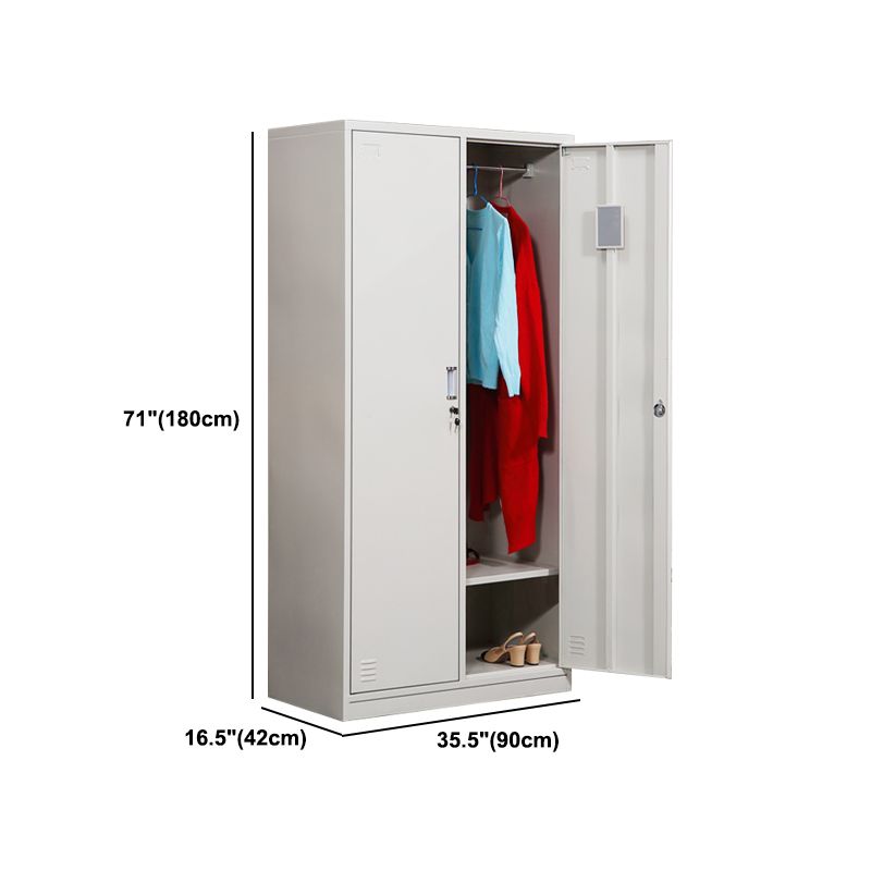 Contemporary Style Home Wardrobe Metal Wardrobe Closet with Locks