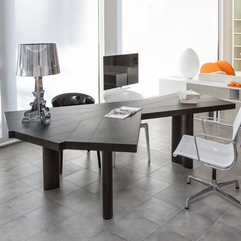 Escritorio de escritura de diseño industrial simple escritorio de madera maciza negro