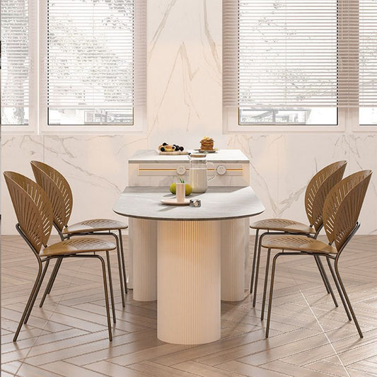1/2/4/5 Pcs Stone 3 Legs Standard Height Dinette Table with Chair