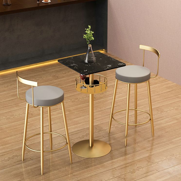 1/3 pièces Glam Iron Bar Table Set Rangement Bistro Ensemble de bistrot avec faux marbre Top