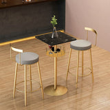 1/3 piezas Glam de barra de hierro glam Bistro de almacenamiento de almacenamiento con tapa de mármol falso