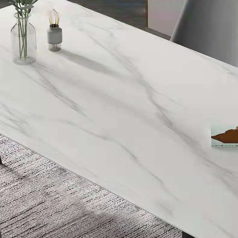 Industrial Style Home Sintered Stone Dining Table Rectangle Table with Metallic Base Clearhalo ' dining_table' 'Dining Tables & Seating' 'Dining Tables' 'furn' 'furn_dining_table' 'Furniture' 'furniture_dining_table' 'Kitchen & Dining Furniture' 'kitchen&dining_furn' 'kitchen' 'kitchen_dining_table' 1200x1200_5fee58ad-8a18-4a0e-990e-f687489c2af3