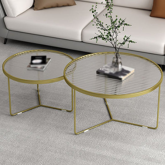 Trestle 2 Nesting Coffee Table Modern Tempered Glass 18'' Coffee Table Set Clearhalo 'Coffee & Accent Tables' 'Coffee Tables' 'coffee_tables' 'furn' 'furn_coffee_tables' 'Furniture' 'furniture_coffee_tables' 'Living Room Furniture' 1200x1200_5ff09372-4cca-4d78-ac86-9a1ca1d25fa7
