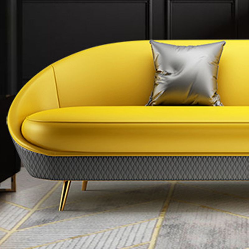 Sloped Arm Curved Sofa with Tight Back Contemporary Sofa for Apartment Clearhalo 'furn' 'furn_sofas' 'Furniture' 'Living Room Furniture' 'Sofa' 'sofas' 1200x1200_5ff20f47-b40d-4777-ba8c-4953668ce2f5