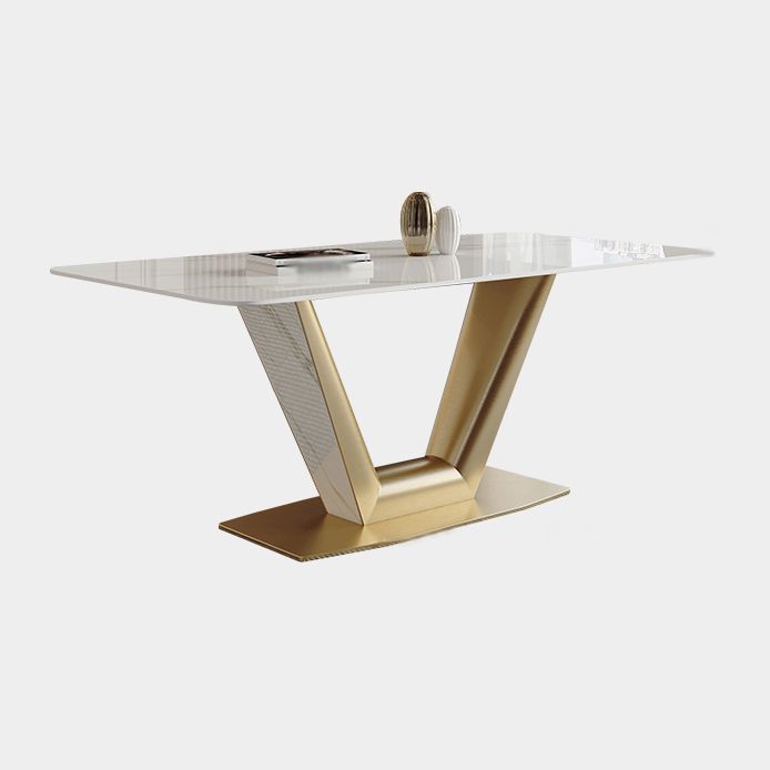 Traditional Luxury Rectangle Dining Site Table Stainless Steel Dinette Table Clearhalo ' dining_table' 'Dining Tables & Seating' 'Dining Tables' 'furn' 'furn_dining_table' 'Furniture' 'furniture_dining_table' 'Kitchen & Dining Furniture' 'kitchen&dining_furn' 'kitchen' 'kitchen_dining_table' 1200x1200_5ff2b3b5-da93-4b4f-a18b-e1a3a91c2c34