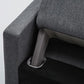 Leather and Linen Standard Tight Back Square Arm Settee Couch