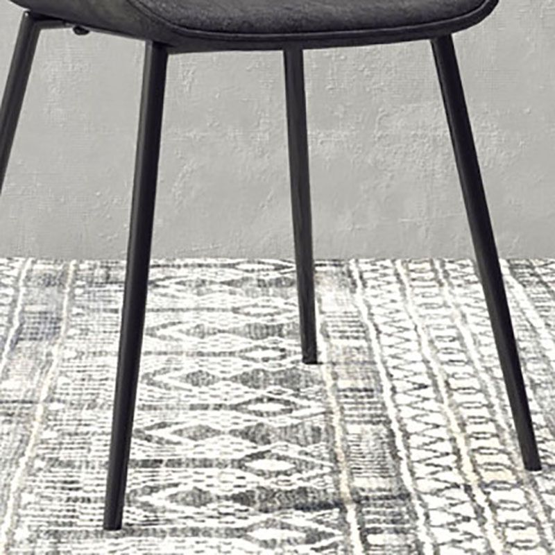 Eigentijdse eetkamerstoel keuken wingback armloze zijstoel met metalen benen