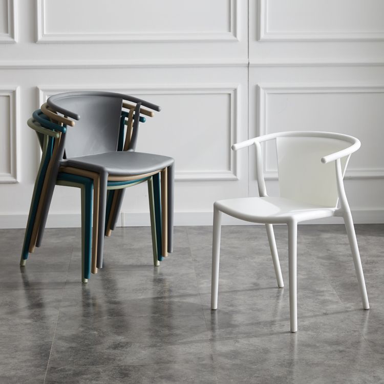 Multicolor Plastic Dining Armchair Contemporary Style Chair for Dining Room Clearhalo ' kitchen&dining_furn' 'Dining Chairs' 'Dining Tables & Seating' 'dining_chair' 'furn' 'furn_dining_chair' 'Furniture' 'furniture_dining_chair' 'Kitchen & Dining Furniture' 'kitchen' 1200x1200_5ff54fe7-7241-49d5-be48-21784a111c7c