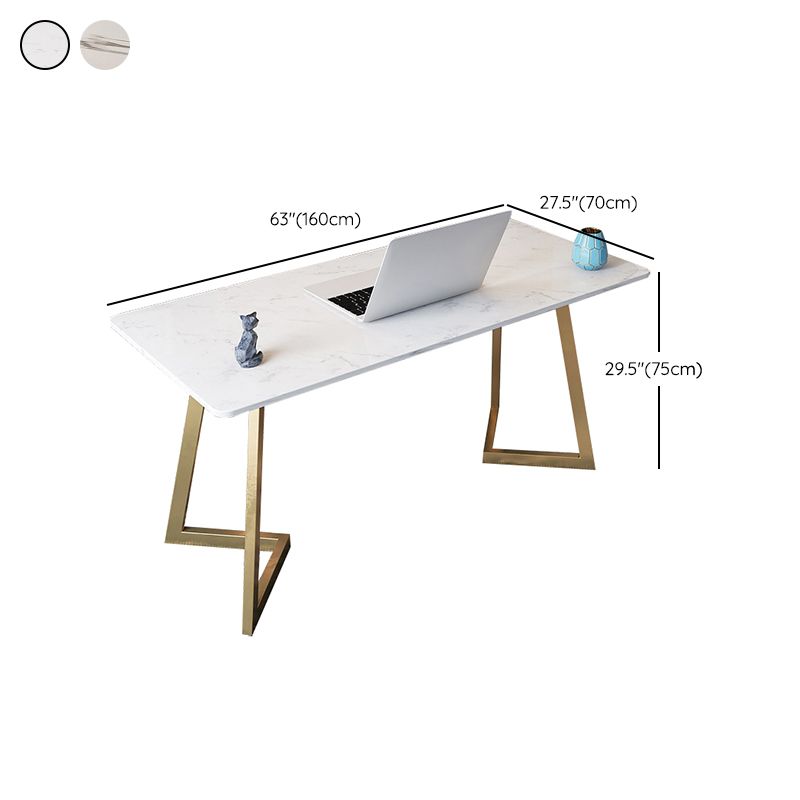 29 "H Glam Office Desk rechthoekig secretaris -bureau met metalen benen