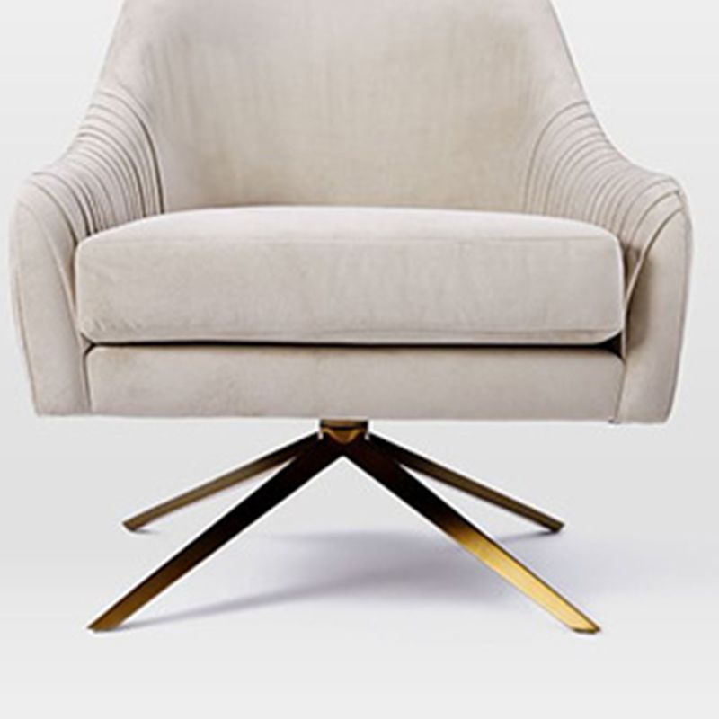 Velvet Arm Chaid 29.52 "L x 32.67" W x 33,46 "h Poufreau accent pivotant