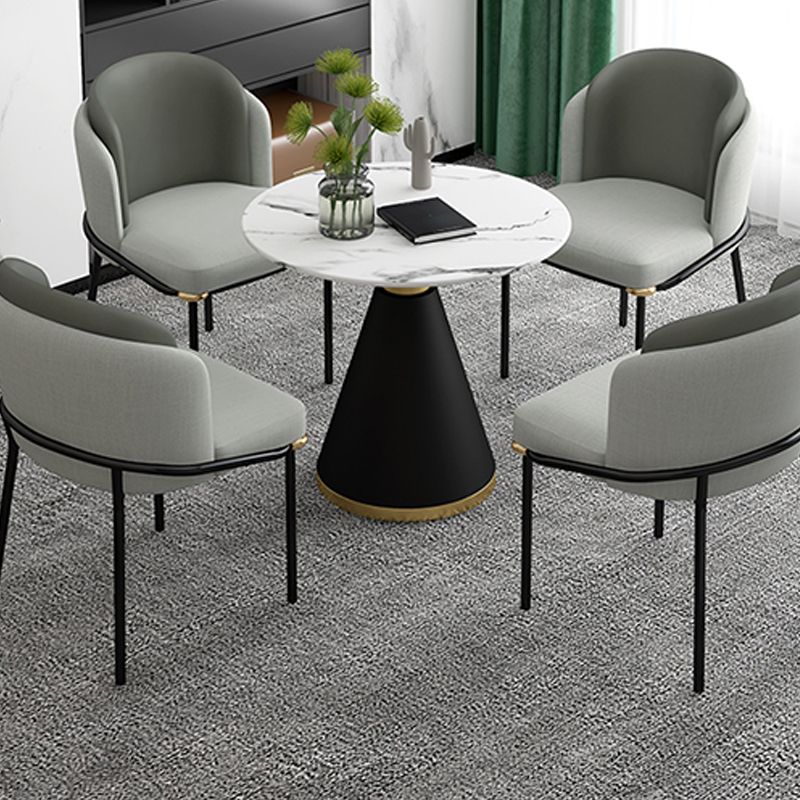 Glam Metal Dinette Table Gesinterde stenen eettafel voor thuisgebruik