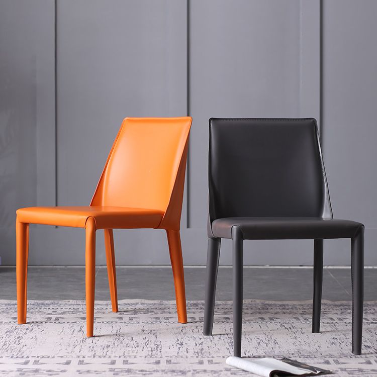 Home Leather Armless Dining Chairs Upholstered Side Chairs with Metal Legs Clearhalo ' kitchen&dining_furn' 'Dining Chairs' 'Dining Tables & Seating' 'dining_chair' 'furn' 'furn_dining_chair' 'Furniture' 'furniture_dining_chair' 'Kitchen & Dining Furniture' 'kitchen' 1200x1200_5ff95ef9-0101-4c3c-984d-c1e41d1cc727