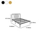Contemporary Style Solid Color Bed Frame Metal Bed with Headboard