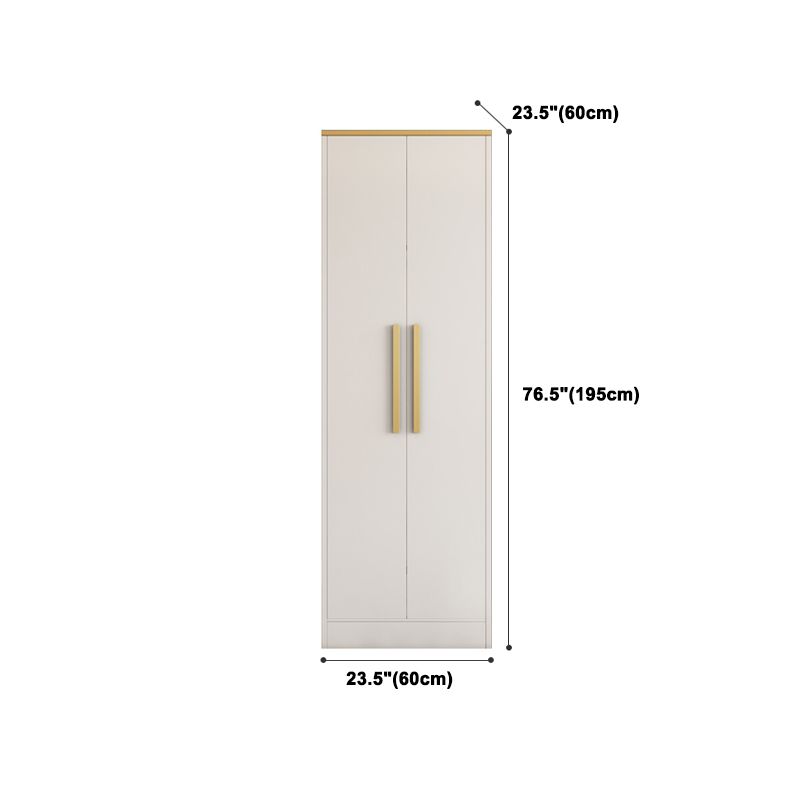 White Wardrobe Cabinet Contemporary Engineered Wood Wardrobe Armoire Clearhalo 'Armoires & Wardrobes' 'armoires_wardrobes' 'Bedroom Furniture' 'furn' 'furn_armoires_wardrobes' 'Furniture' 1200x1200_5ffbd4c8-fabf-48d7-8ba7-f19f467167a3