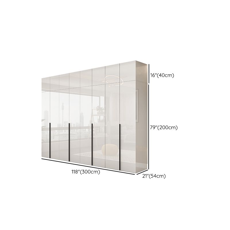 Hinged Wardrobe Armoire with Shelves White Wardrobe Closet for Home