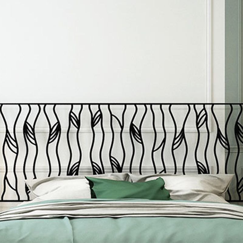 Glam 45" Tall Open-Frame Bed Metallic Bed Frame with Headboard