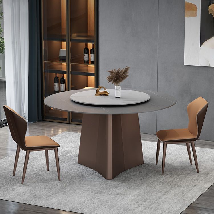 Round Pedestal Base Furniture Luxury Style Stone Dining Room Collection Without Turntable Clearhalo ' dining_table' 'Dining Tables & Seating' 'Dining Tables' 'furn' 'furn_dining_table' 'Furniture' 'furniture_dining_table' 'Kitchen & Dining Furniture' 'kitchen&dining_furn' 'kitchen' 'kitchen_dining_table' 1200x1200_5ffd9419-0e3c-472a-856d-8ee749591369