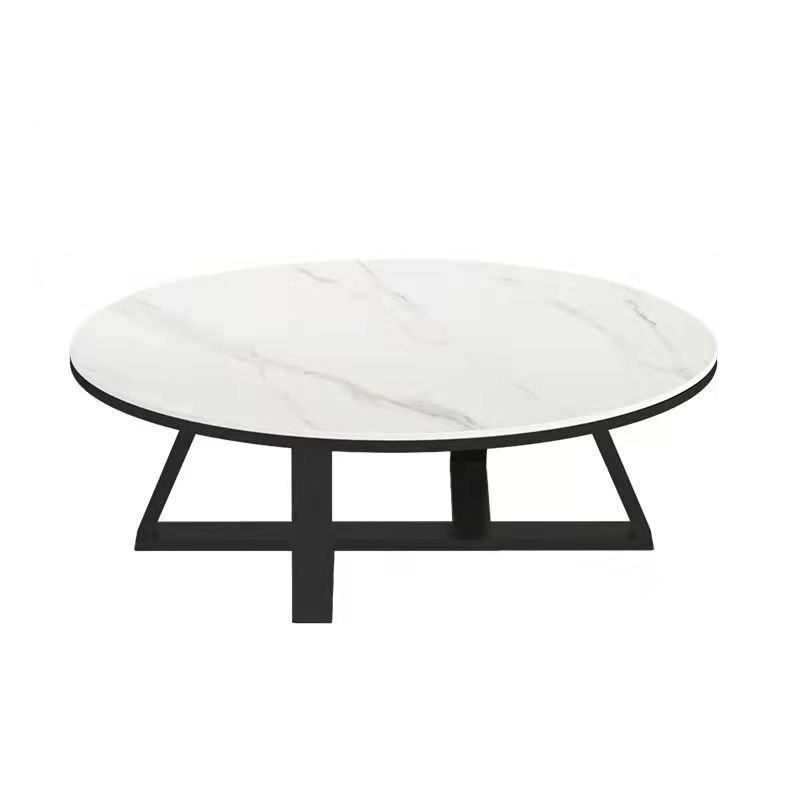 Glam Metal Cross Legs Coffee Table Faux Marble Oval Coffee Table Clearhalo 'Coffee & Accent Tables' 'Coffee Tables' 'coffee_tables' 'furn' 'furn_coffee_tables' 'Furniture' 'Living Room Furniture' 1200x1200_5fff050d-4a5e-4d67-990b-fb7ba43fd2b7