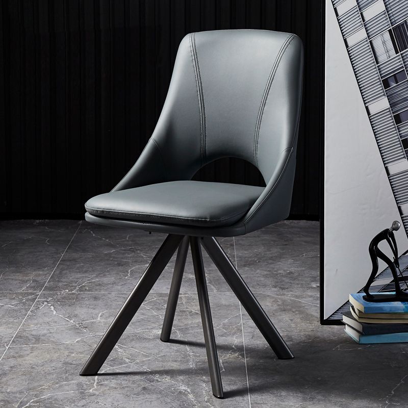 Contemporary Design Open Back Dining Side Chairs Leather Dining Chairs Clearhalo ' kitchen&dining_furn' 'Dining Chairs' 'Dining Tables & Seating' 'dining_chair' 'furn' 'furn_dining_chair' 'Furniture' 'furniture_dining_chair' 'Kitchen & Dining Furniture' 'kitchen' 1200x1200_5fff1c35-352c-4b52-9bed-079fe63611f8