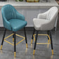 Glam Metall-Barhocker, Kunstleder, 4 Beine, Thekenhocker mit Fußstütze