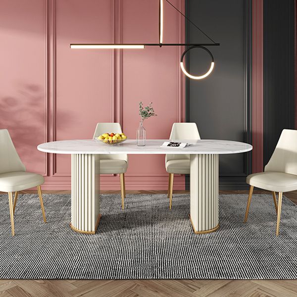 Metal Contemporary Free Form Indoor Table Sintered Stone Table for Dining Room and Kitchen Clearhalo ' dining_table' 'Dining Tables & Seating' 'Dining Tables' 'furn' 'furn_dining_table' 'Furniture' 'furniture_dining_table' 'Kitchen & Dining Furniture' 'kitchen&dining_furn' 'kitchen' 'kitchen_dining_table' 1200x1200_6001ca8a-b61e-4759-b405-9ca5f658c09f