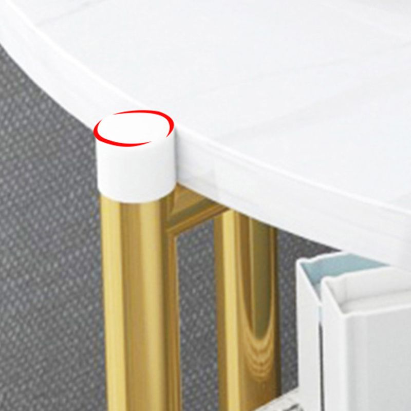 モダンなメタル4脚エンドテーブルストレージ付き丸いトップサイドテーブル