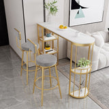 Modern Style Bar Table Stone Top Bar Table with Storage for Living Room Clearhalo 'Bar Furniture' 'Bar Tables' 'bar_tables' 'furn' 'furn_bar_tables' 'Furniture' 'Kitchen & Dining Furniture' 1200x1200_6003331f-52c3-4357-98cd-c4cf362a259e