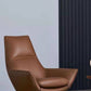 Modern Leather Fixed Back Chair in Brown Upholstered Flared Arms Chair Clearhalo 'Accent Chairs' 'accent_chairs' 'Chairs & Seating' 'furn' 'furn_accent_chairs' 'Furniture' 'Living Room Furniture' 1200x1200_6003da63-99a6-4a73-be98-2ff51a9ac99a