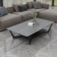 Cross Legs Slate Coffee Table Shelf Included Simple Single Cocktail Table