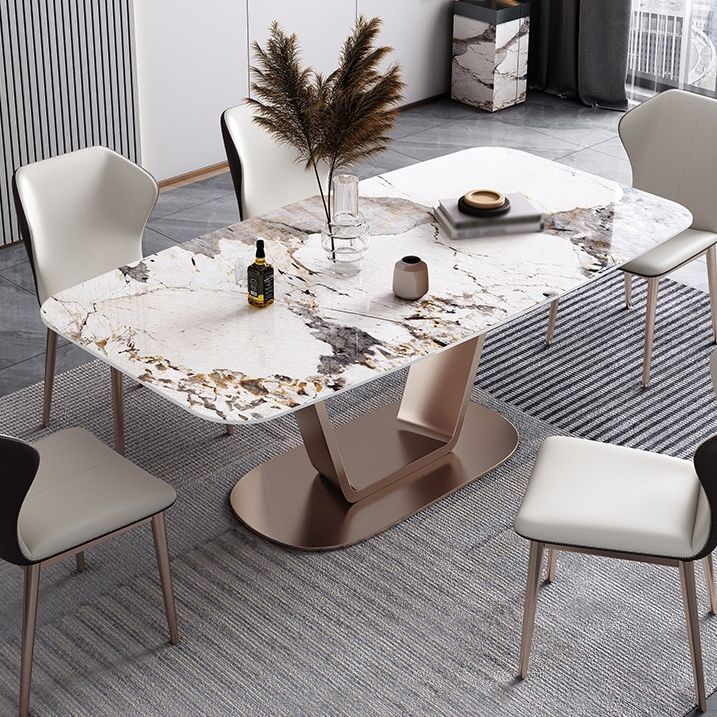 55.12''L Glam Sintered Stone Table Rectangle Dining Table for Kitchen Clearhalo ' dining_table' 'Dining Tables & Seating' 'Dining Tables' 'furn' 'furn_dining_table' 'Furniture' 'furniture_dining_table' 'Kitchen & Dining Furniture' 'kitchen&dining_furn' 'kitchen' 'kitchen_dining_table' 1200x1200_60046b9b-898c-4b0e-899d-16688cdb2df2